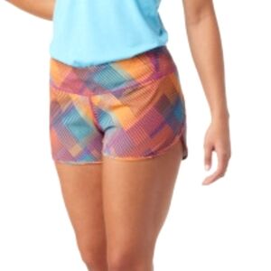 Smartwool Merino Wool Lined Road Running Shorts Pink Orange Blue Small